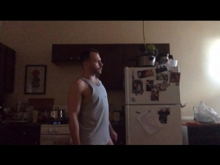 man dancing in the kitchen